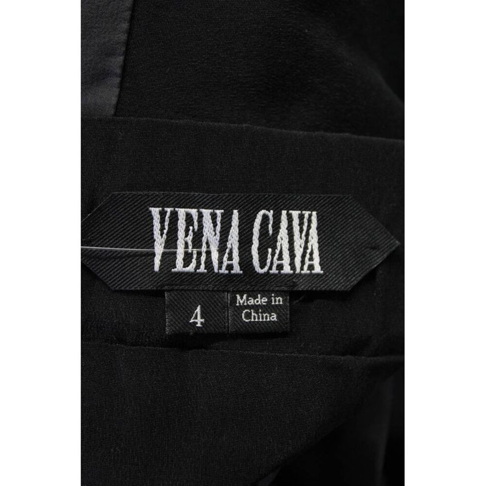Vena Cava Women Metallic Jacquard Mini Sleeveless Sheath Dress Black Gold Size 4 - Picture 4 of 4